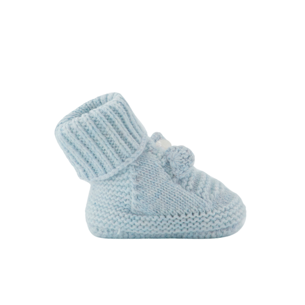 Heather Blue Knit Booties