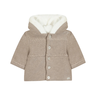 Oatmeal Baby Knit Hooded Coat
