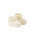 Ivory Baby Knit Ruffle Booties