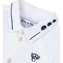 White with Navy Detail Baby Collared Shirt