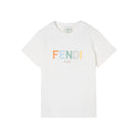 White Multicolor Fendi Logo Tee