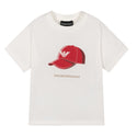 White with Red Cap Tee