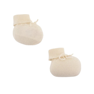 White Baby Knit Cashmere Booties