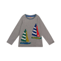 Grey Sailboat Long Sleeve Tee