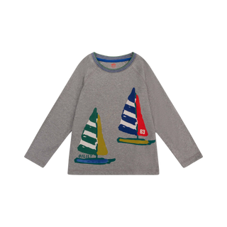 Grey Sailboat Long Sleeve Tee