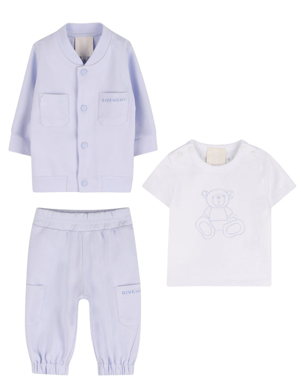Pale Blue Baby Tracksuit and Tee Set