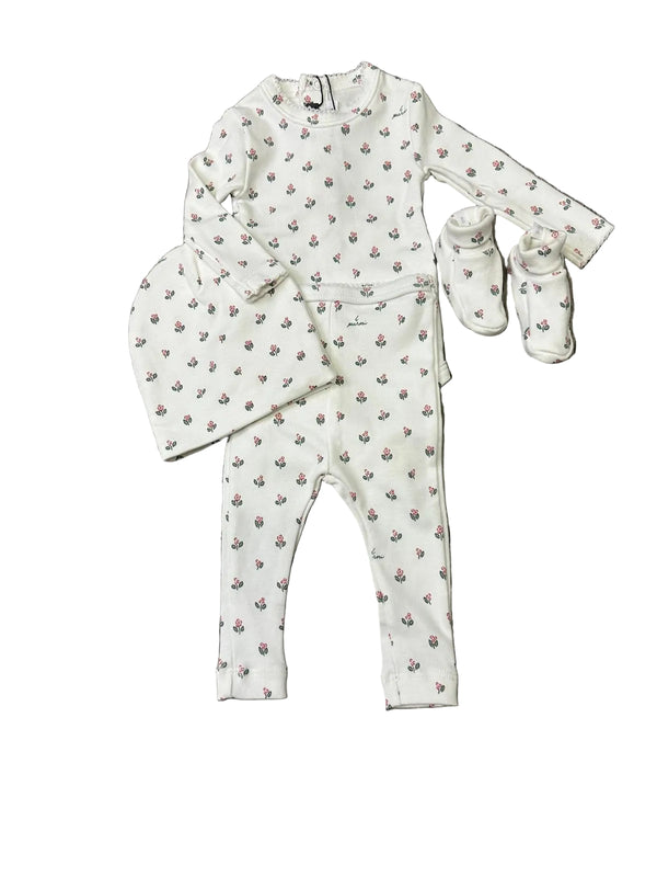 Pink Floral Onesie and Legging Set