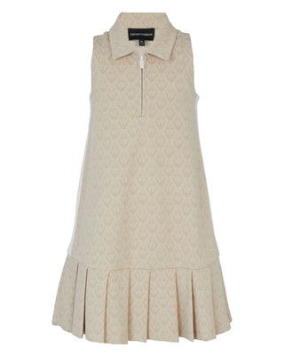 Sand Logo Pleated Dress