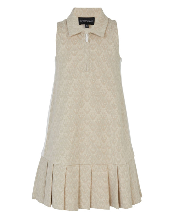 Sand Logo Pleated Dress