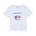 White Big Boys Badminton Club Tee