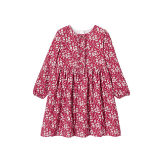 Red and White Violine Floral Dress