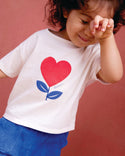 White Baby Heart Flower Coeur Tee