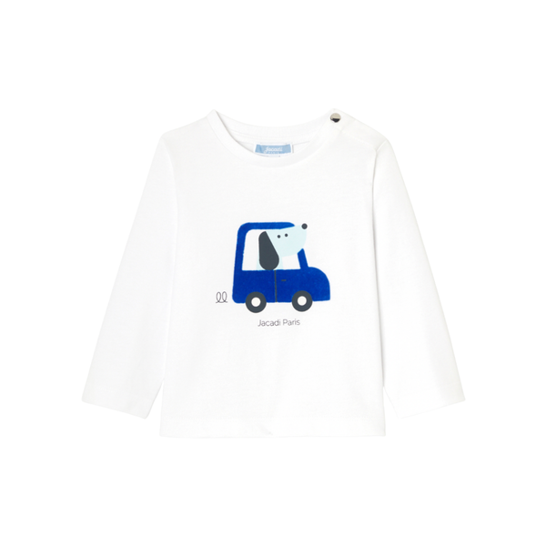 White Valse Car Long Sleeve Tee
