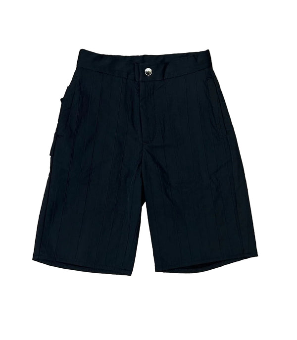 Navy Pinstripe Shorts