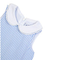 Blue and White Baby Collared Striped Dress