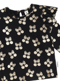 Black and Gold Cherry Pie Frill Top