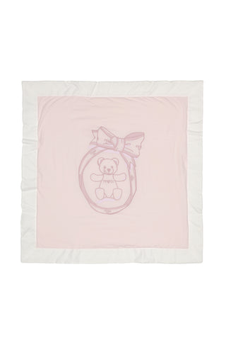 Baby Pink Blanket with Bear Bow