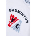 White Little Boys Badminton Club Tee