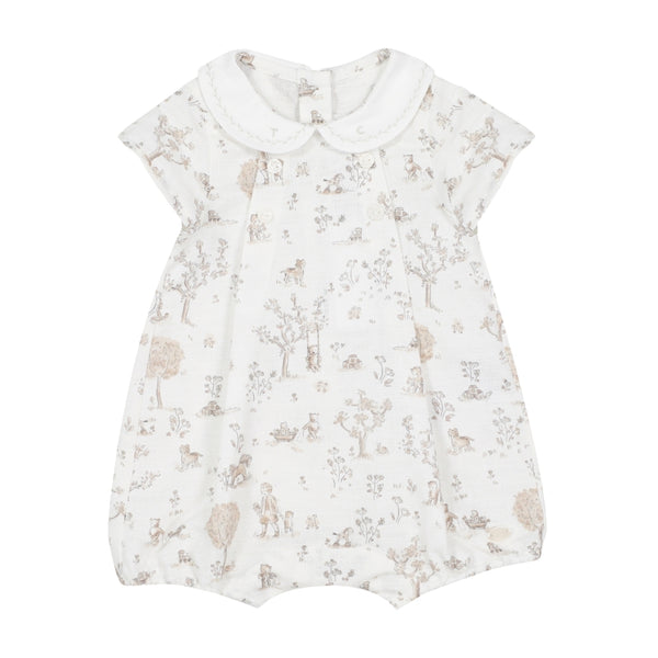 White Baby Linen Toile Bubble