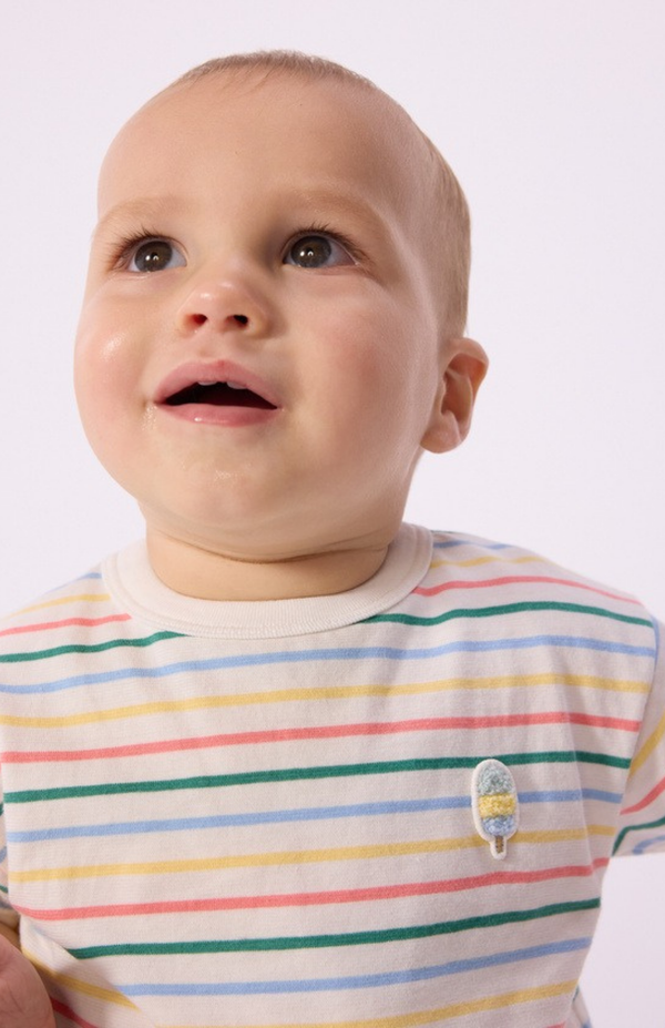 Multicolor Baby Striped Ice Cream Tee