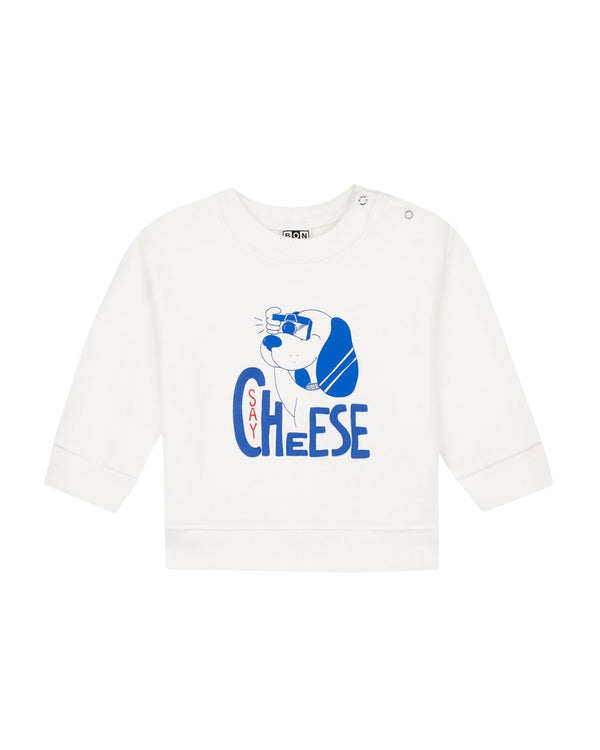 Cream Baby Say Cheese Crewneck