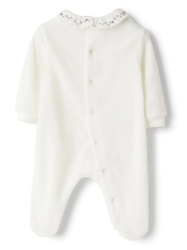 White Ruffle Collar Footie