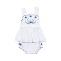 White Baby Blue Embroidered Detail Set