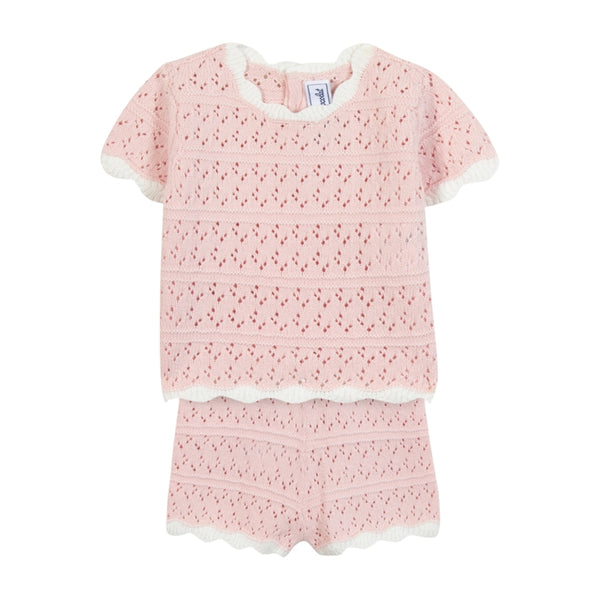Pink Baby Crochet Short Set