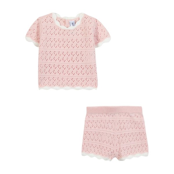 Pink Baby Crochet Short Set