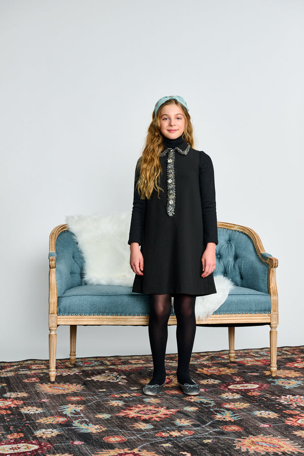 Black Beading Effect Jumper