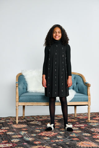 Black Pearl Sparkle Large Pleat Jumper