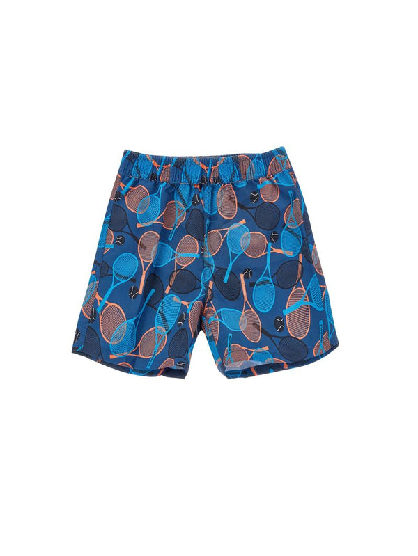 Multicolor Tennis Print Bermuda Shorts