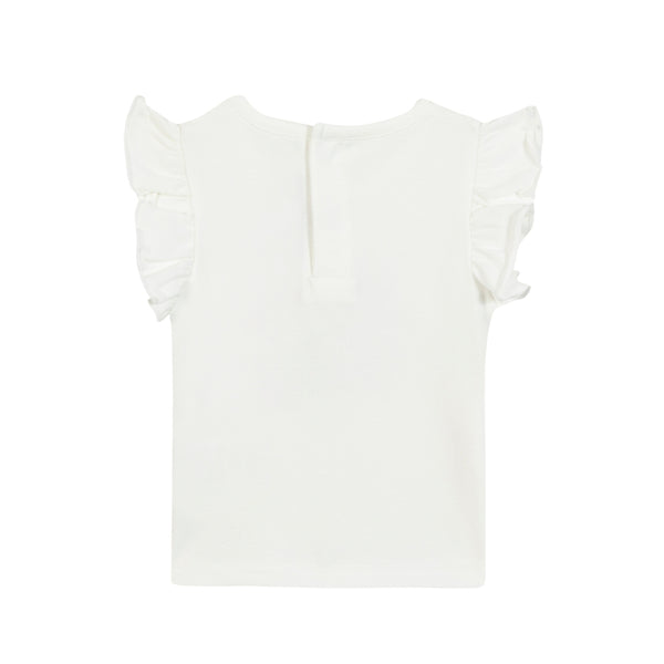 White and Pink Flower Cart Tee