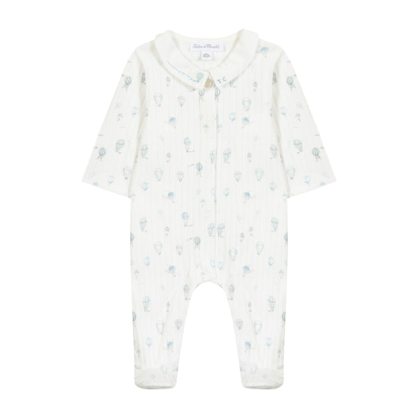 White Ribbed Hot Air Balloon Footie