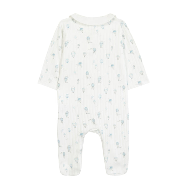 White Ribbed Hot Air Balloon Footie