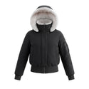 Black with White Fur Bomber Coat