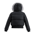 Black Silver Fox Hood Bomber Coat