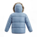 Light Blue Fur Hooded Coat