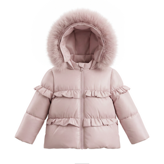 Pink Ruffle Puffer Coat