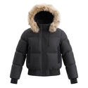 Black Scuba Contrast Bomber Coat