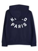 Navy Unisex Logo Zip Up Hoodie