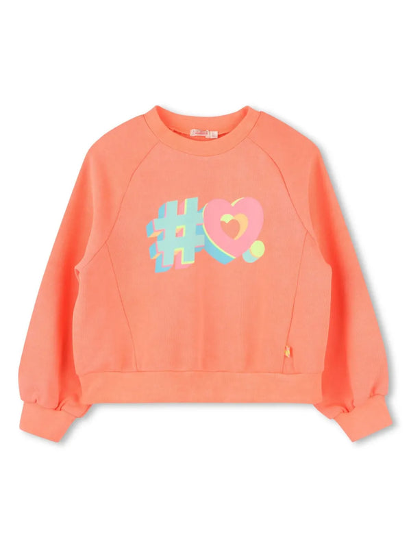 Fluorescent Coral Graphic Sweatshirt