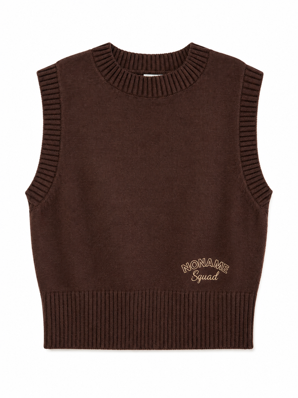 Chocolate Chunky Crop Sweater Vest