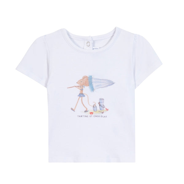 White Girly Mouse Tee