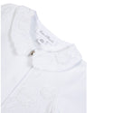 White Floral Appliqué Footie