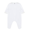 White with Blue Smocking Footie