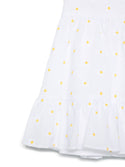 White Sleeveless Daisy Embroidered Dress