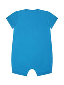 Ocean Blue Baby Bear Text Logo Romper