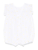 White Daisy Embroidered Romper