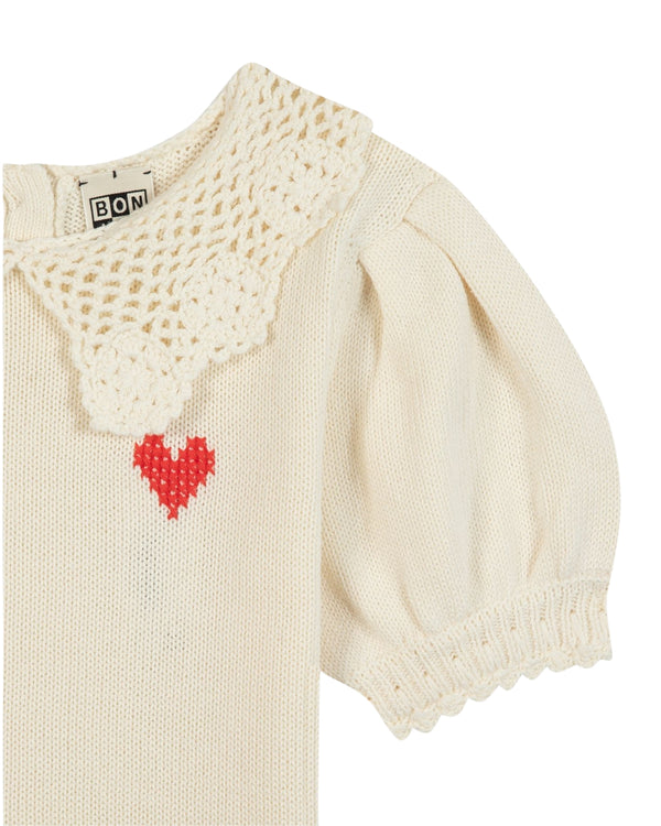 Cream Knit Niko Short Sleeve Sweater
